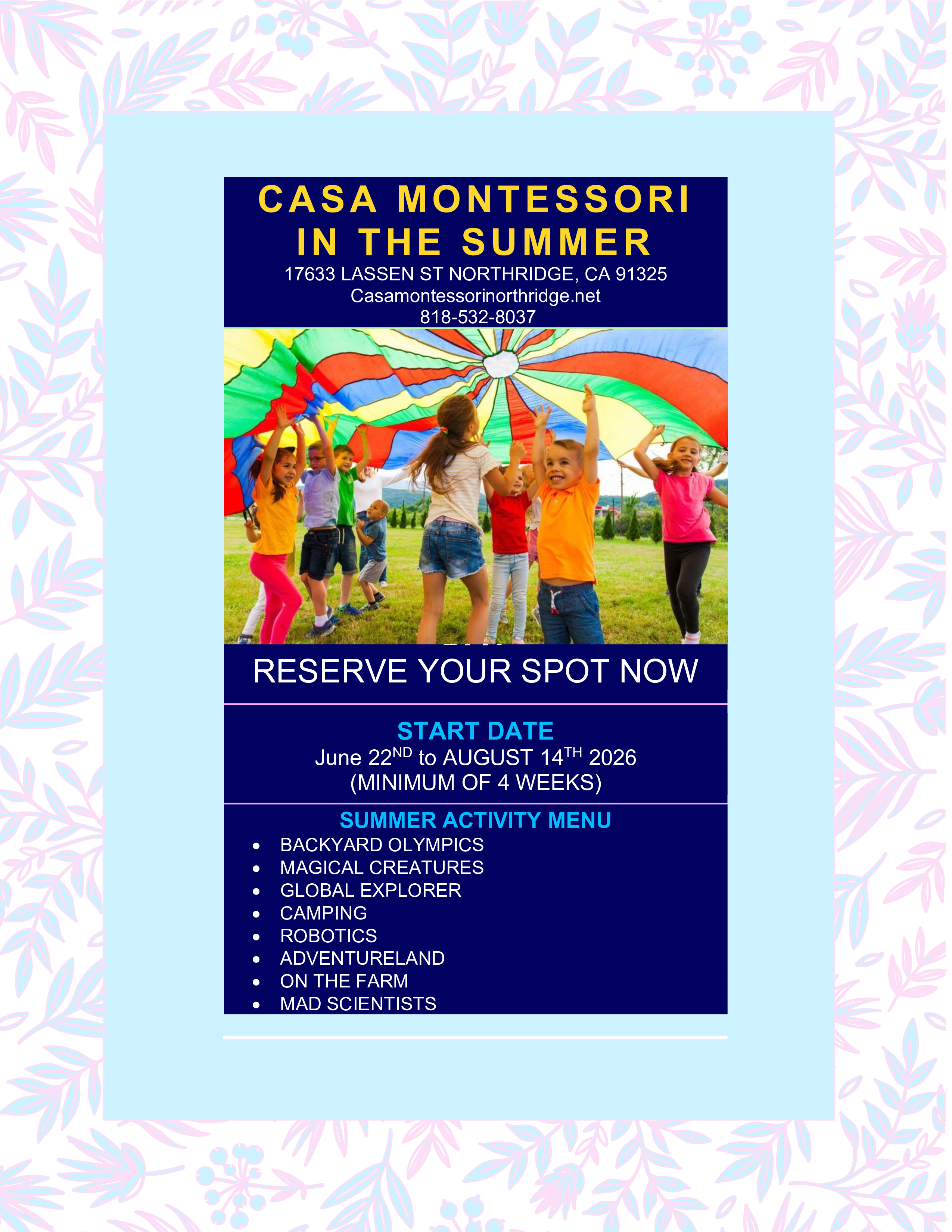 Summer Camp 2026 Flyer